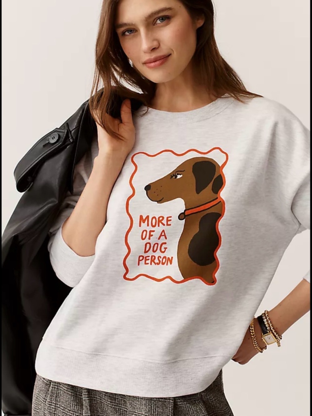 NWT Anthropologie Maeve Dog Person Graphic Sweatshirt Size M